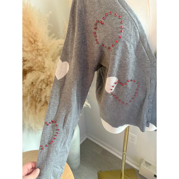 NWT Torrid Grey Hearts Shrug Cardigan Sweater Plus Size 2X - Picture 6 of 9